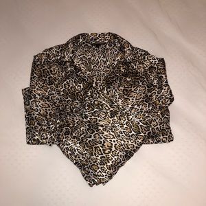 PRICE DROP! Like New Victoria’s Secret Satin Leopard Print PJ Set S